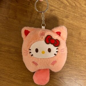 sanrio hello kitty lunar new year cat / tiger plush keychain